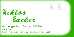 miklos backer business card